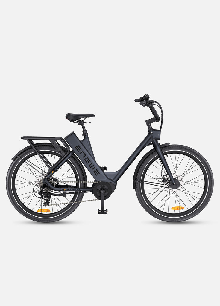 a black engwe p275 st electric city bike