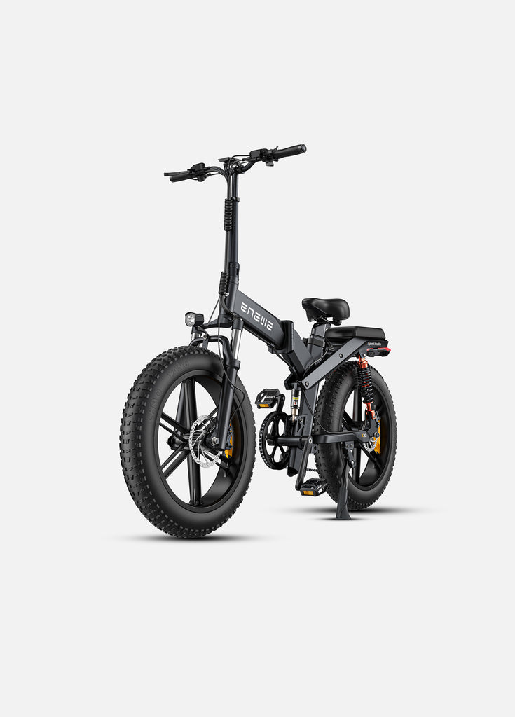 a black engwe x20 all-terrain bike