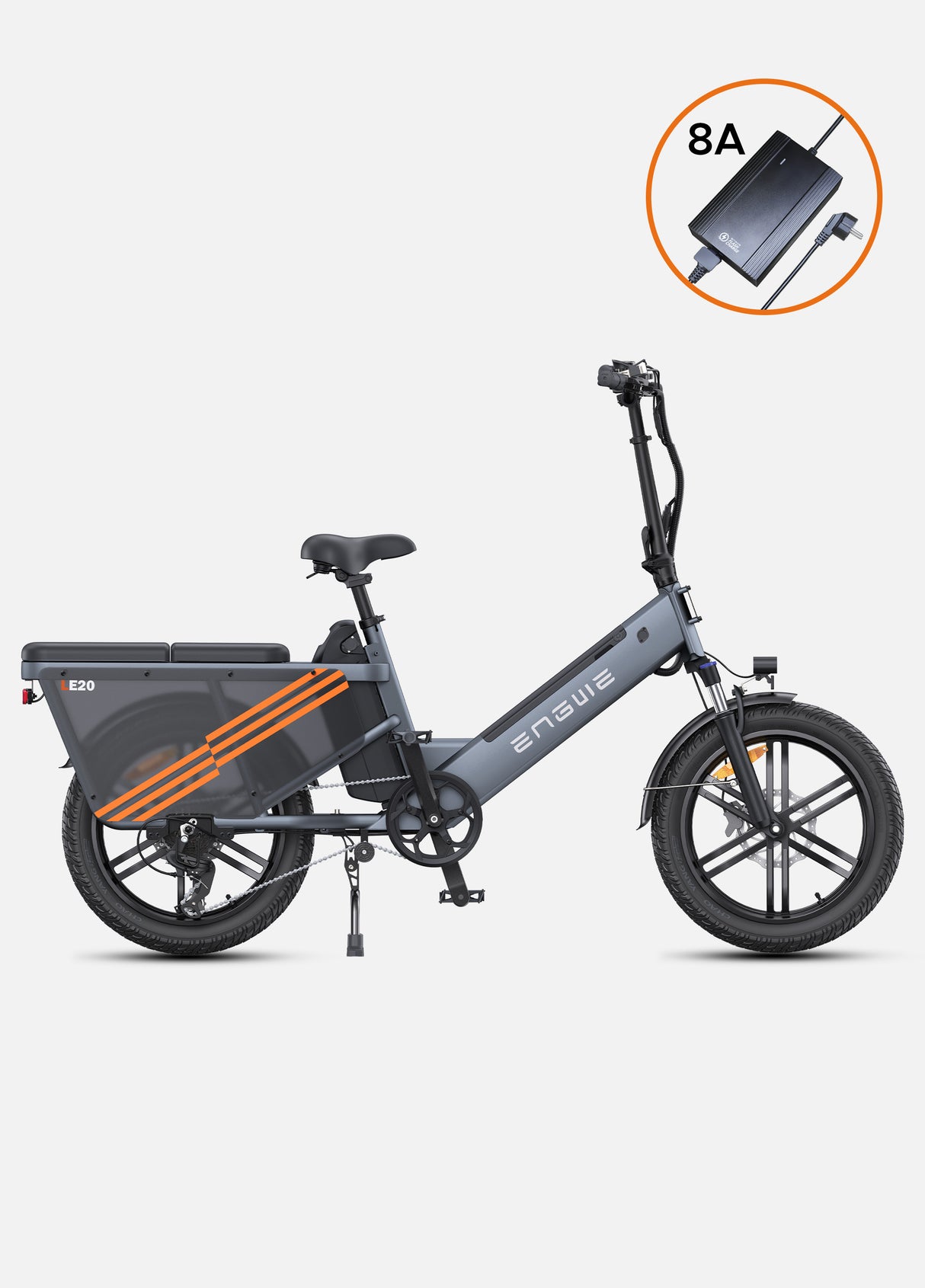 ENGWE LE20 electric bike for delivery, with an 8A fast charger