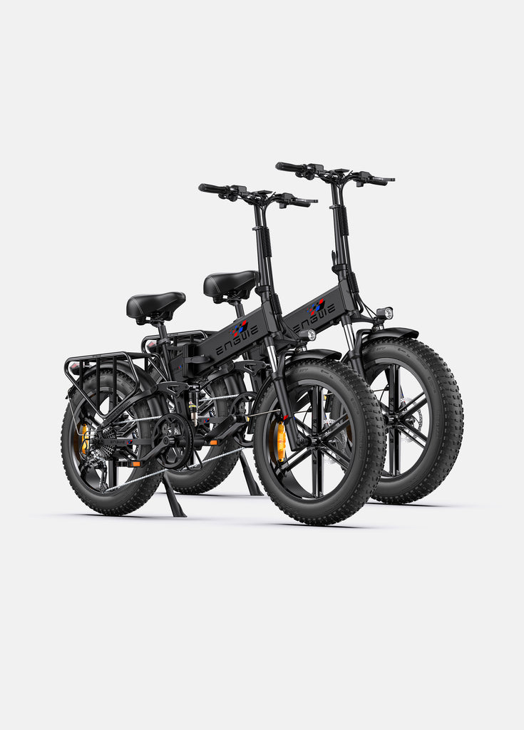2 black engwe engine pro electric bikes