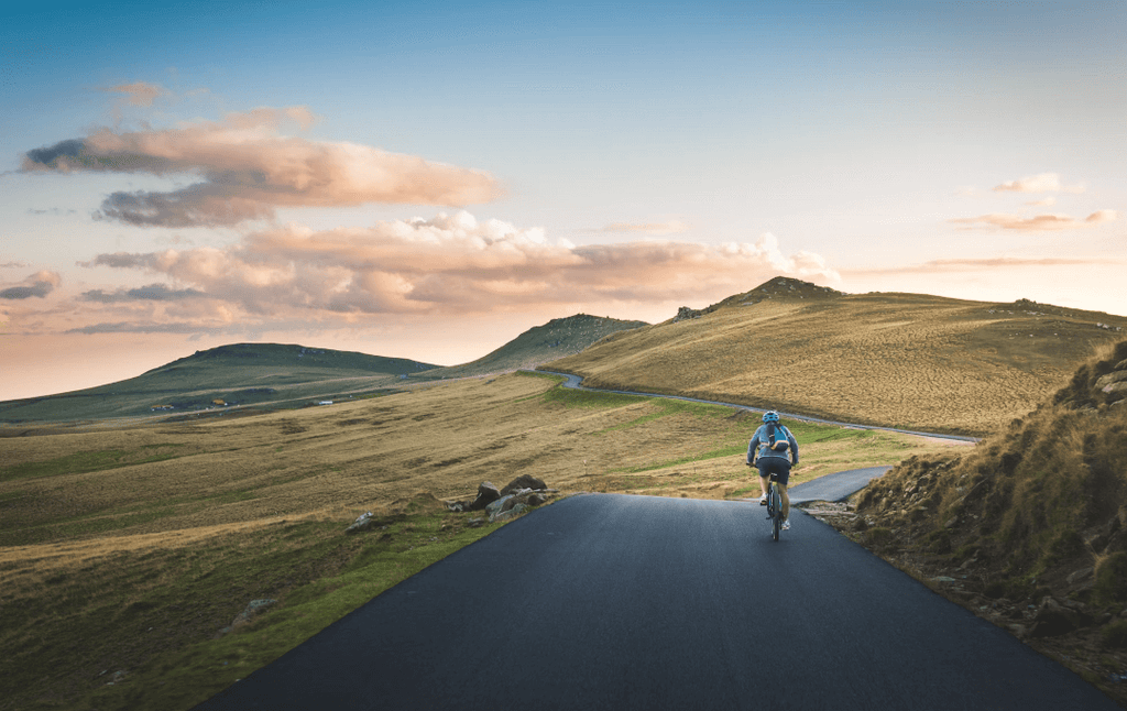 a man rides on an e-bike 