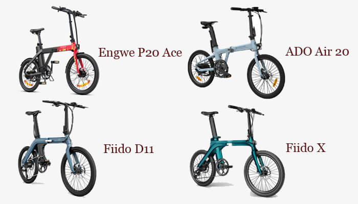 e bike comparison: engwe p20 ace vs ado air 20 vs fiido d11 vs fiido x