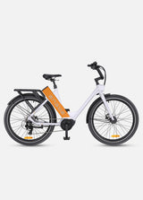 a white-orange engwe p275 st city e-bike