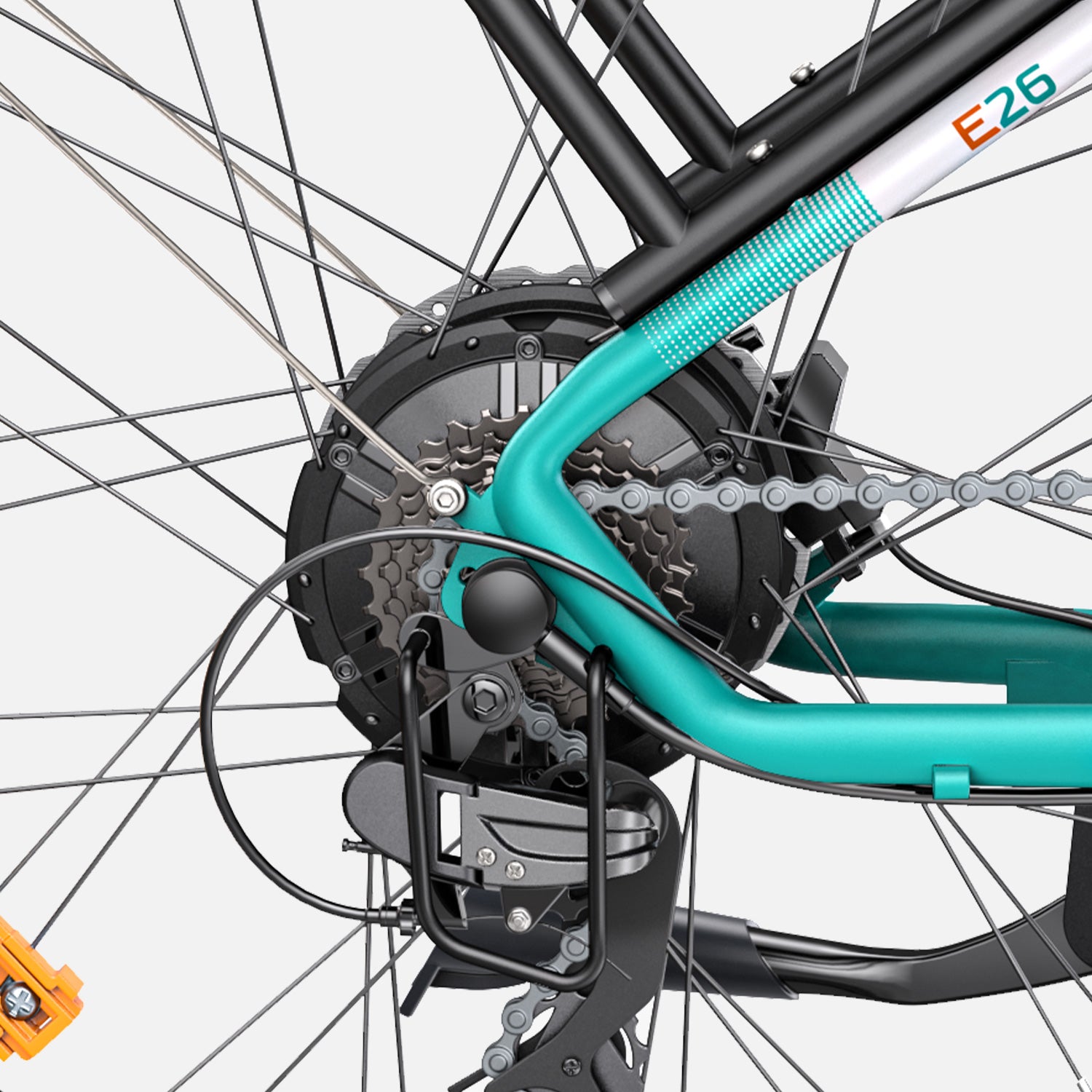 ENGWE E26 Fat Tyre Electric Bike (bike to work scheme/cycle to work scheme) - SHIMANO 7-speed<br> A SHIMANO derailleur delivers reliable and accurate gear components.shifting, paired with a drivetrain made up of high-quality