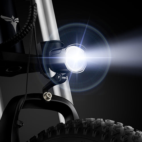 Engwe X24 Triple Suspension E-bike (bike to work scheme/cycle to work scheme) - Keeping You Safe & Lighting The Path Ahead<br> The High-Brightness front LED ensures that the road ahead is well-lit with its impressively long range.