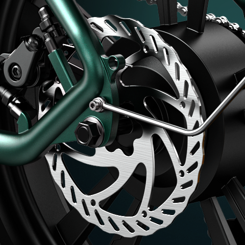 ENGWE M20 Electric Bike (bike to work scheme/cycle to work scheme) - Dual Disk Brakes<br> Both the front and rear wheels are fitted with a dual disk brake system with a fast heat dissipation design that allows for safe and smooth braking in any situation.