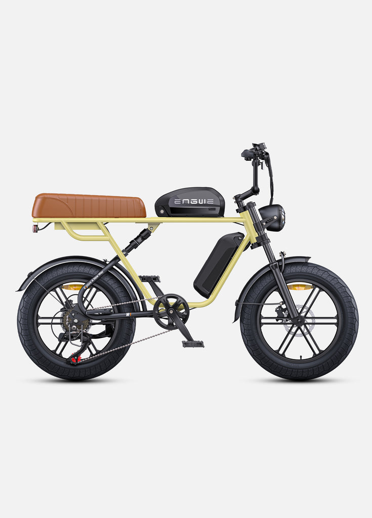 a yellow engwe m1 long range e bike