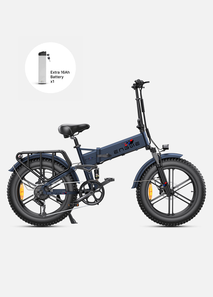 a blue engwe engine pro ebike and an extra battery