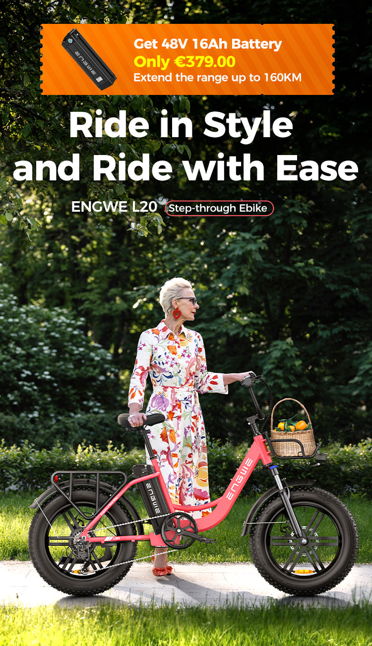 Engwe L20 Step-thru E Fatbike | 50Nm Torque 140KM Range - ENGWE EU