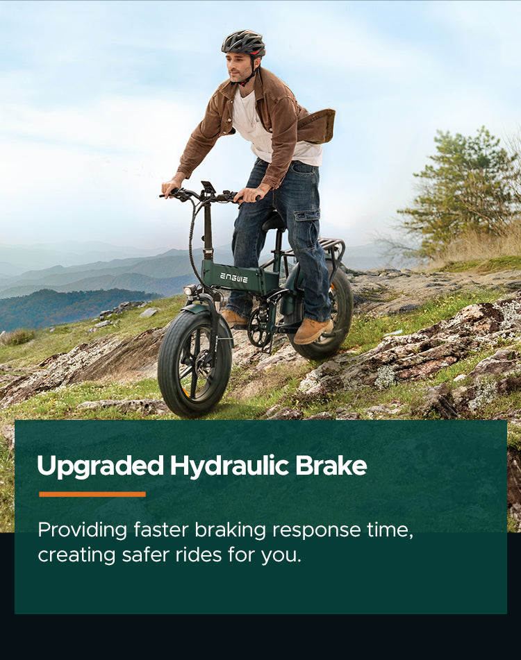 ENGWE ENGINE PRO 2.0 Folding E-bike (bike to work scheme/cycle to work scheme) - Upgraded Hydraulic Brake<br>Providing faster braking response time, creating safer rides for you.