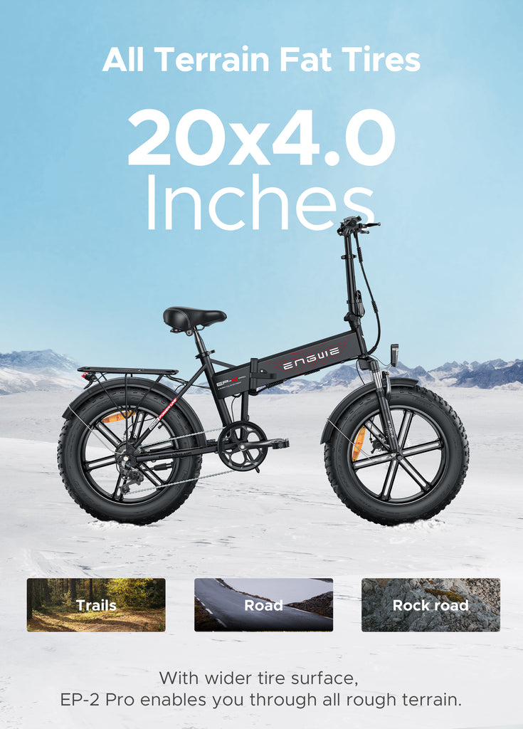 engwe ep-2 pro's 20*4.0-inch all terrain fat tires